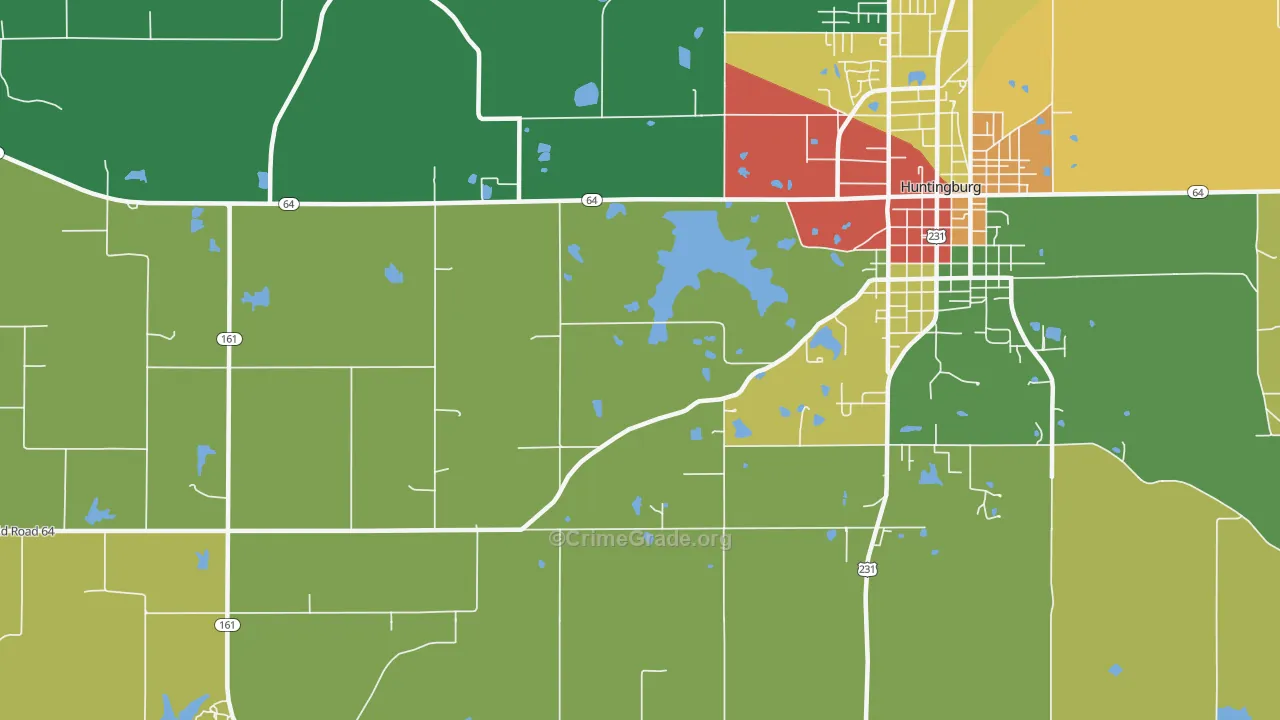 Maltersville, IN Map of Theft Rates