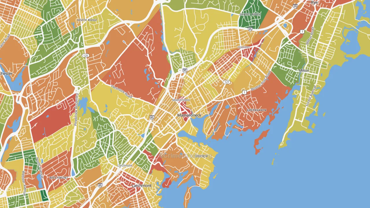 Mamaroneck, NY Map of Theft Rates