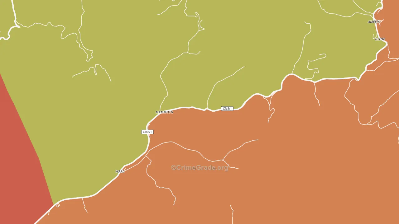 Mammoth, WV Map of Theft Rates