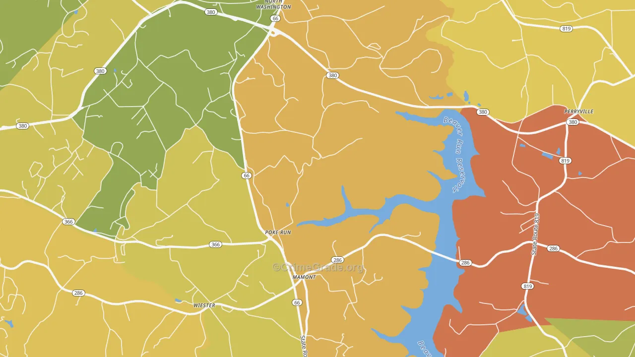 Mamont, PA Map of Theft Rates