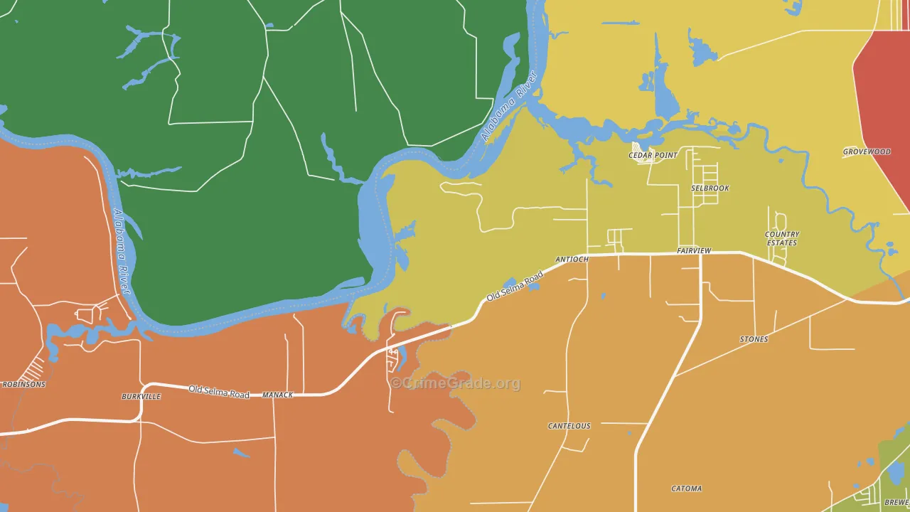 Manack, AL Map of Theft Rates