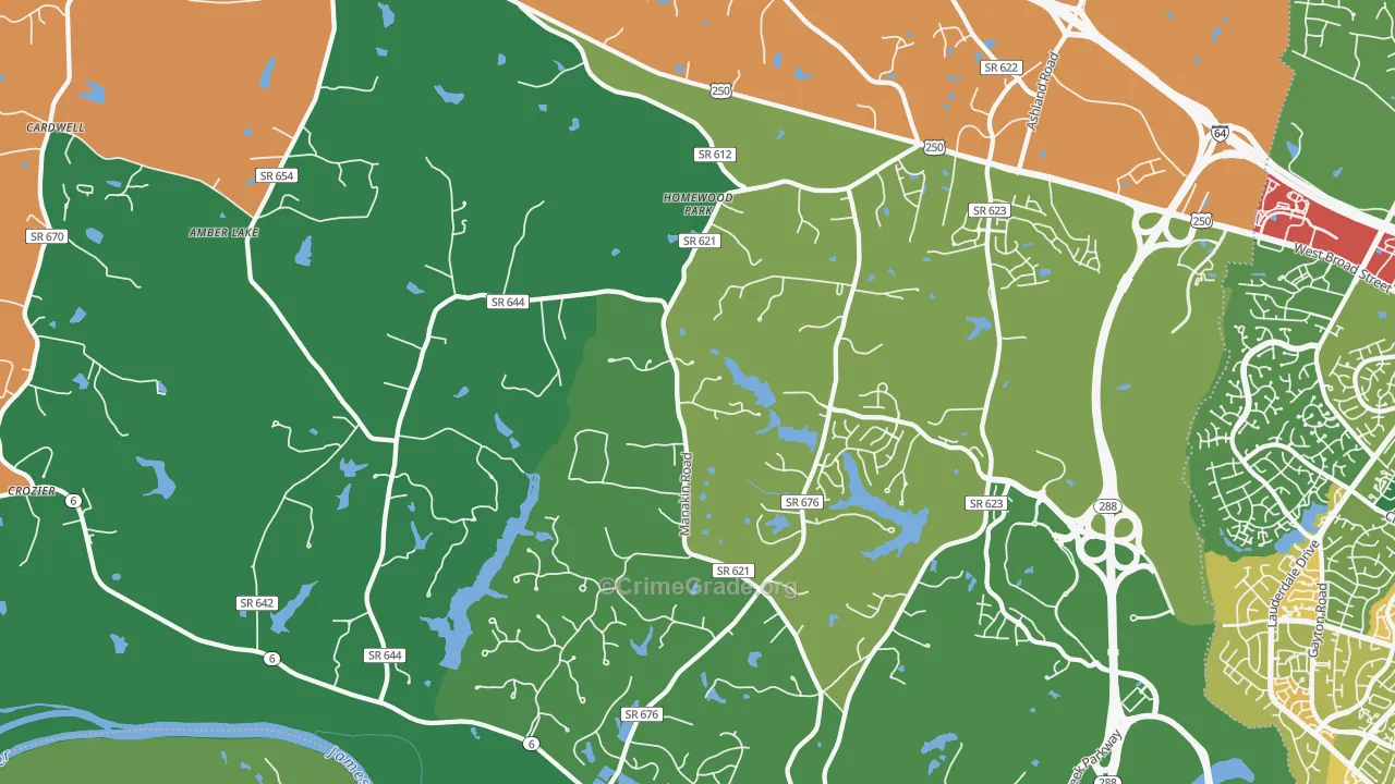 Manakin-Sabot, VA Map of Theft Rates