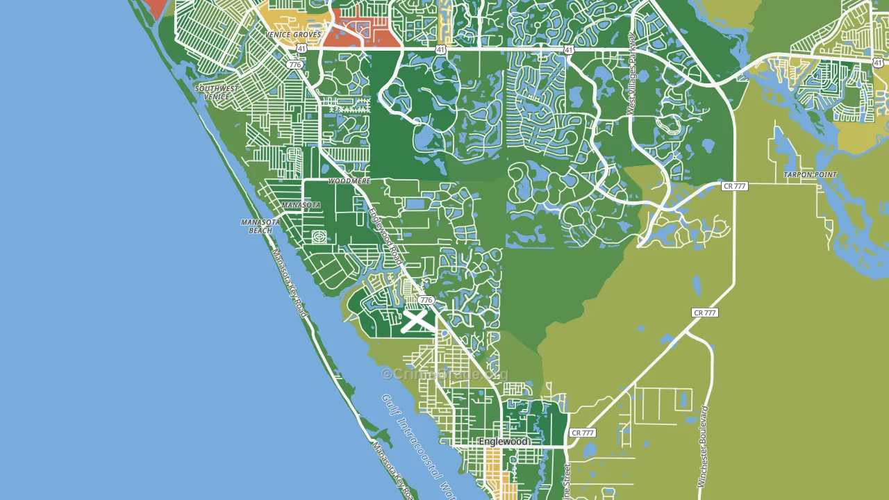 Manasota, FL Map of Theft Rates