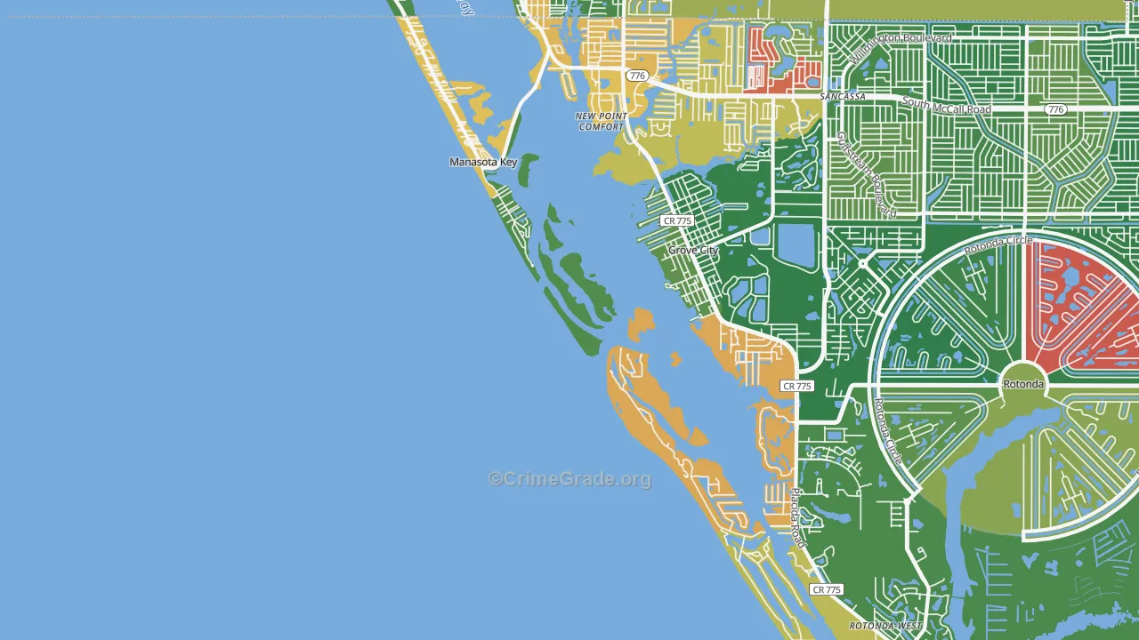 Manasota Key, FL Map of Theft Rates