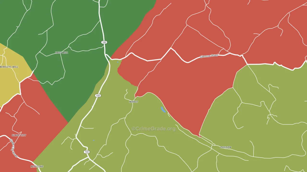 Mance, PA Map of Theft Rates
