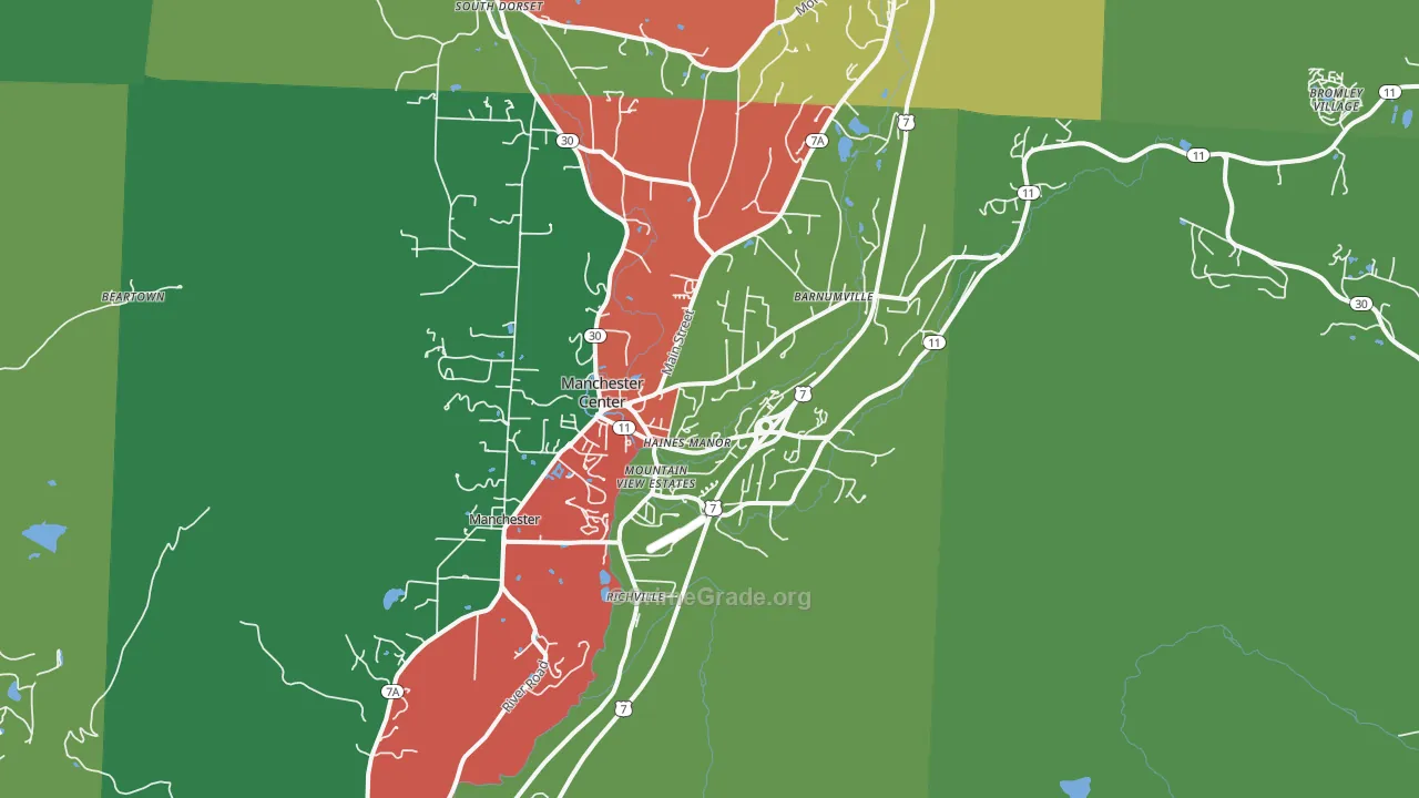 Manchester Center, VT Map of Theft Rates