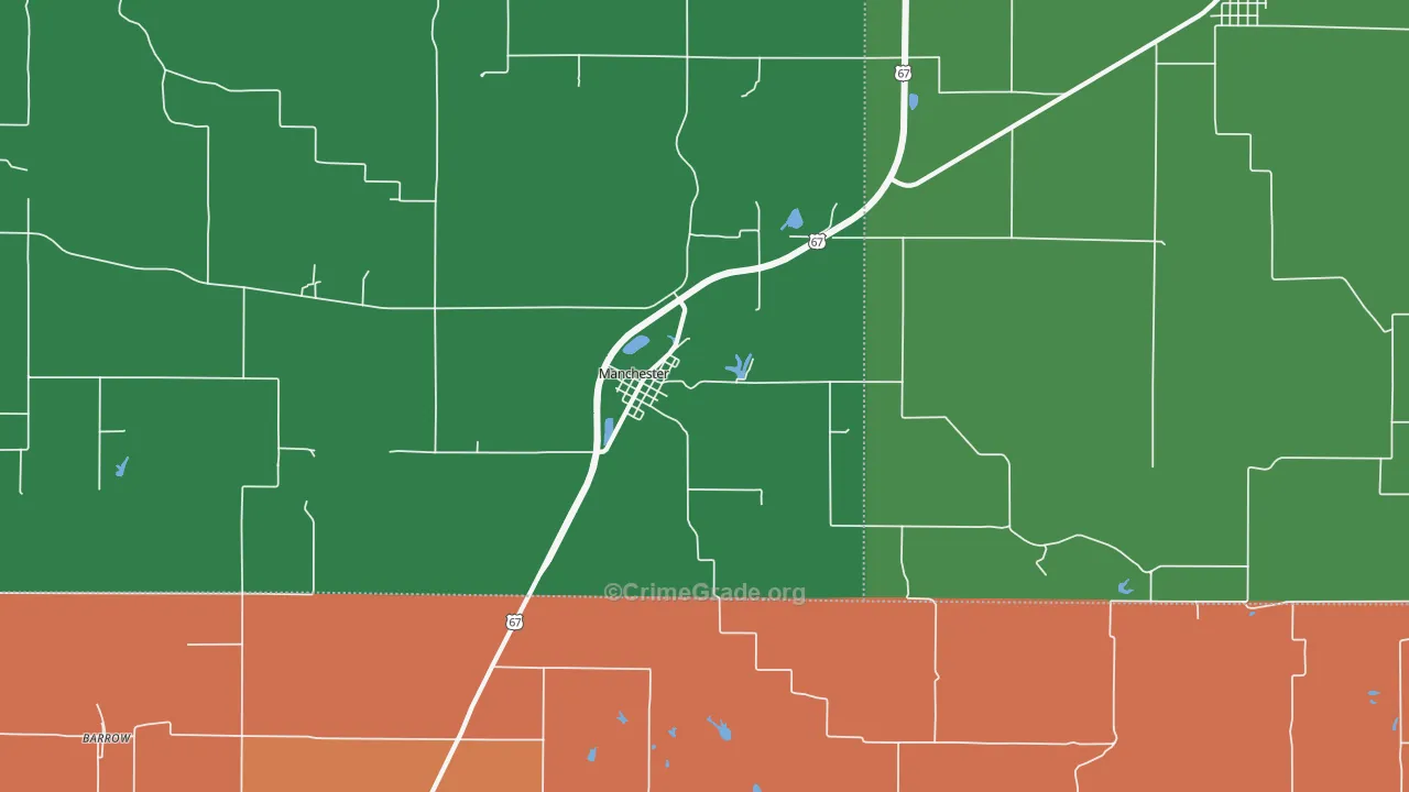 Manchester, IL Map of Theft Rates