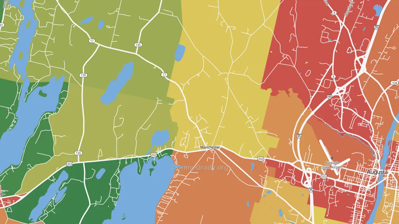 Manchester, ME Map of Theft Rates