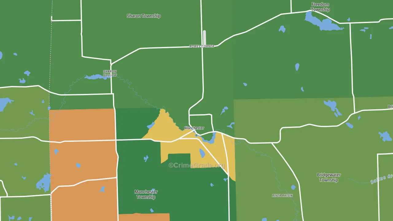 Manchester, MI Map of Theft Rates