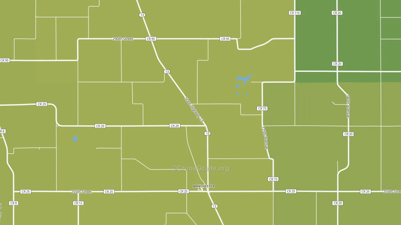 Manchester, MN Map of Theft Rates
