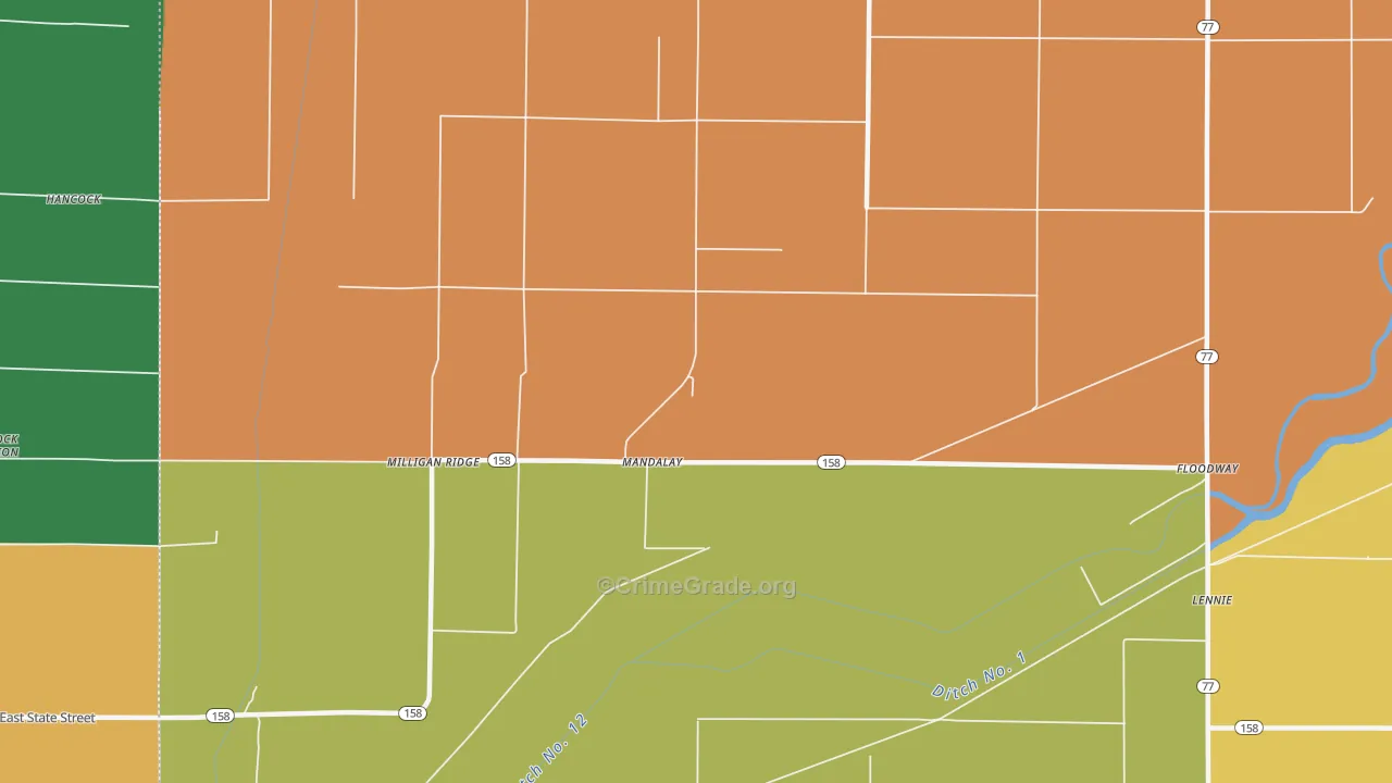 Mandalay, AR Map of Theft Rates
