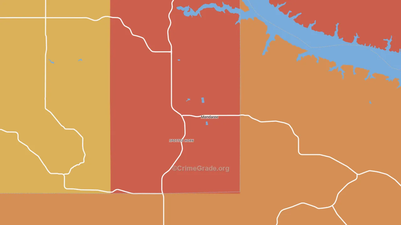 Mandaree, ND Map of Theft Rates