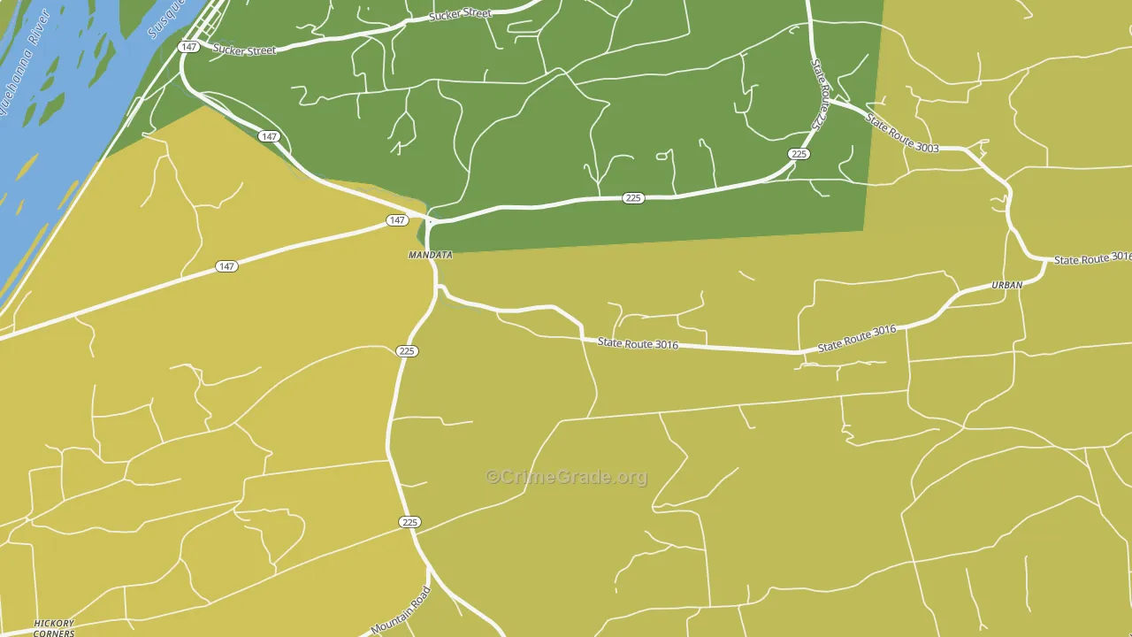 Mandata, PA Map of Theft Rates