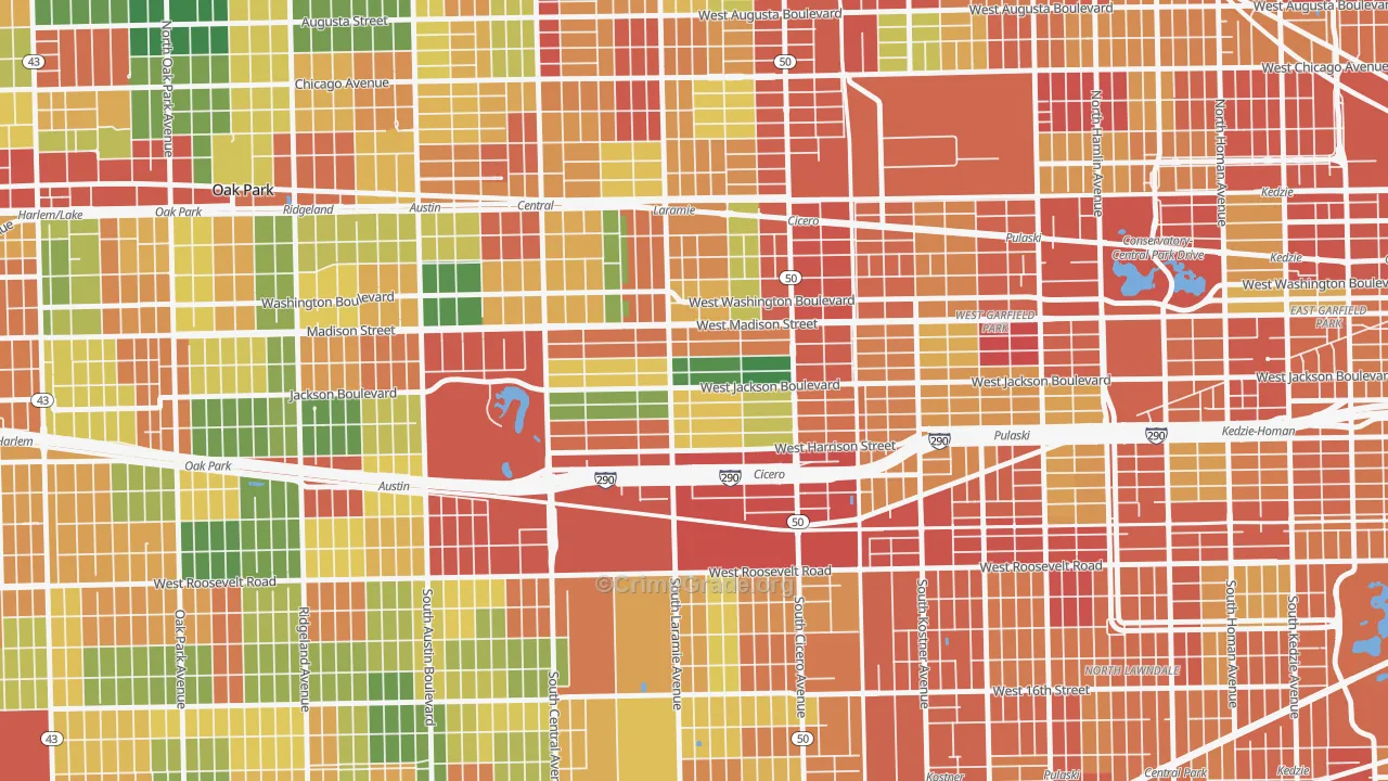 Mandell, Chicago, IL Map of Theft Rates