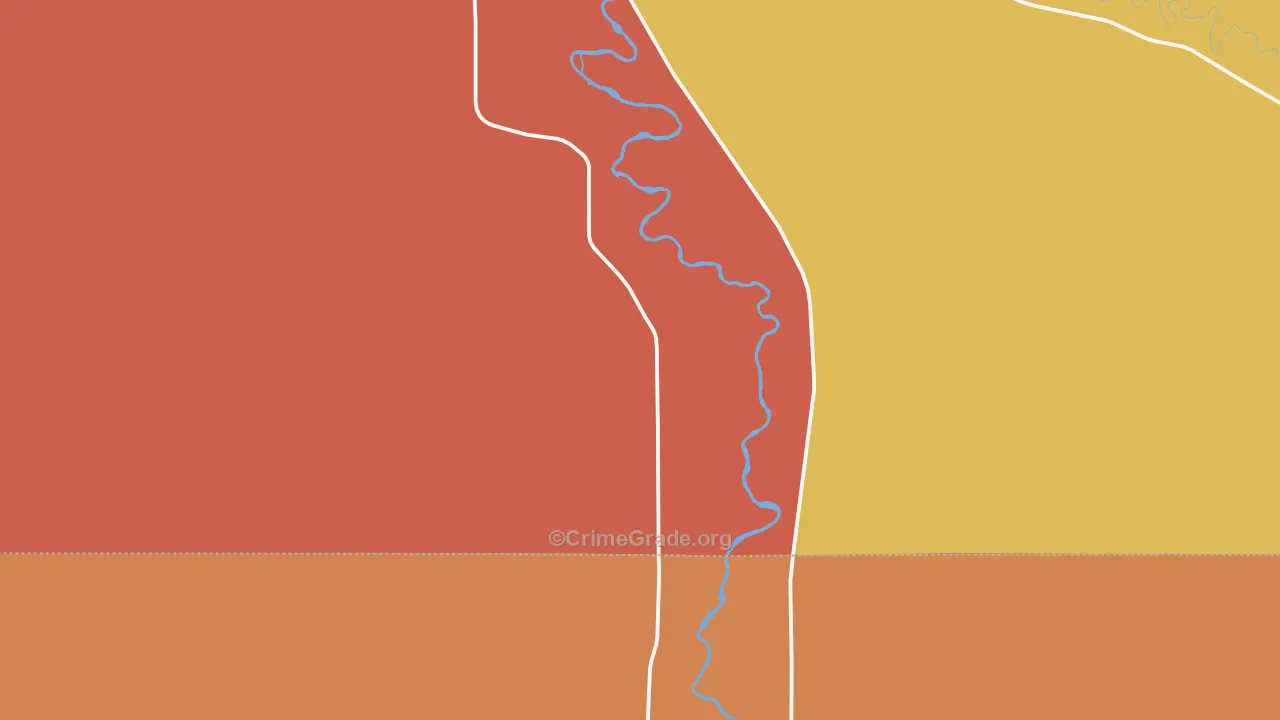 Manderson, WY Map of Theft Rates