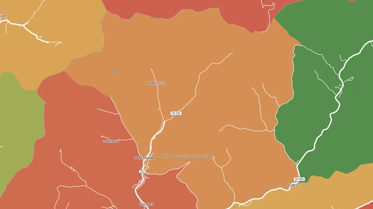 Maness, VA Map of Theft Rates