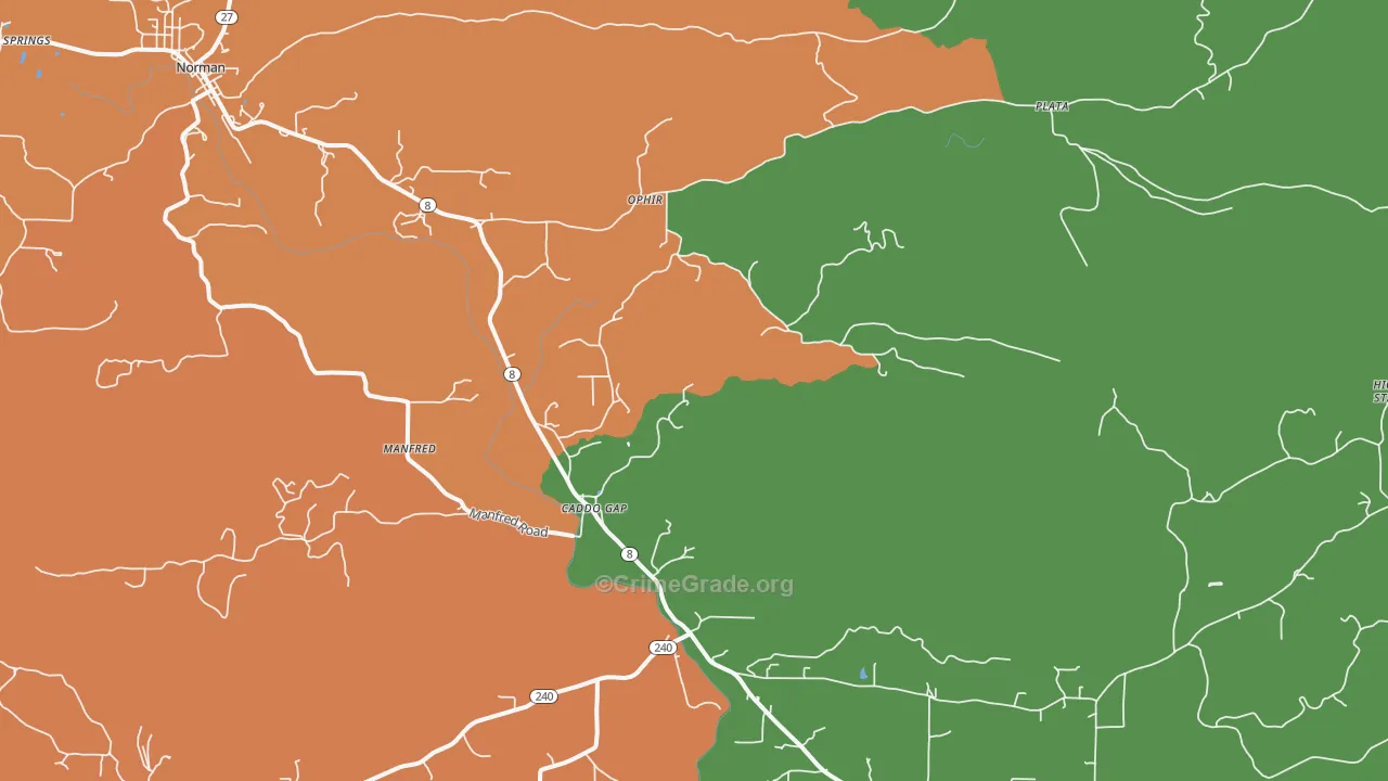 Manfred, AR Map of Theft Rates