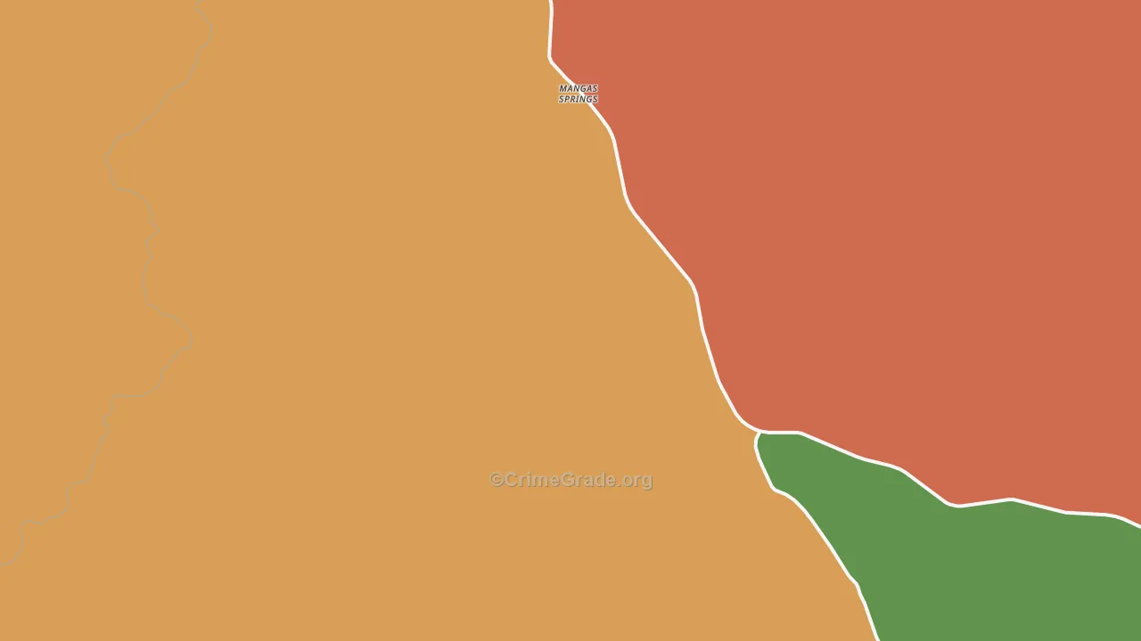 Mangas Springs, NM Map of Theft Rates