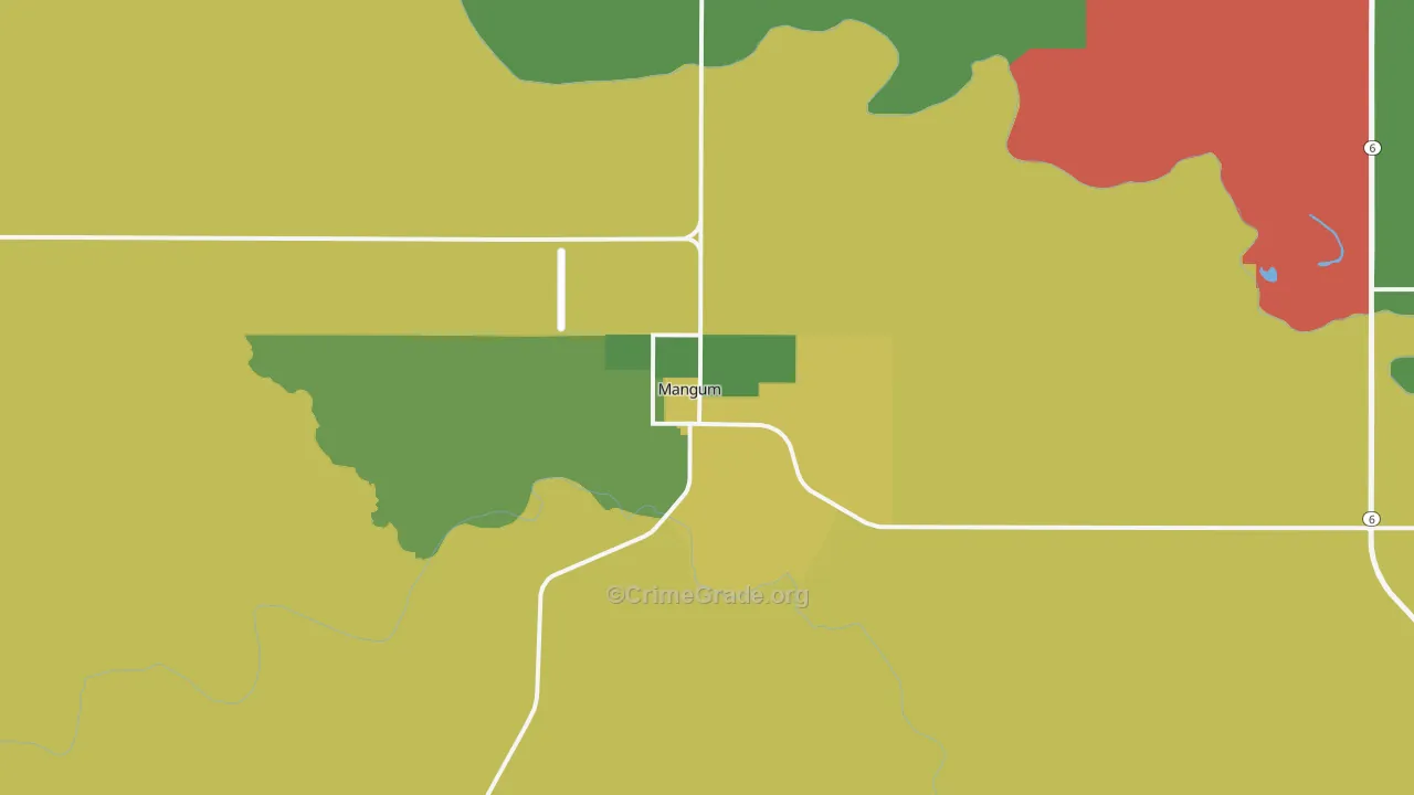 Mangum, OK Map of Theft Rates