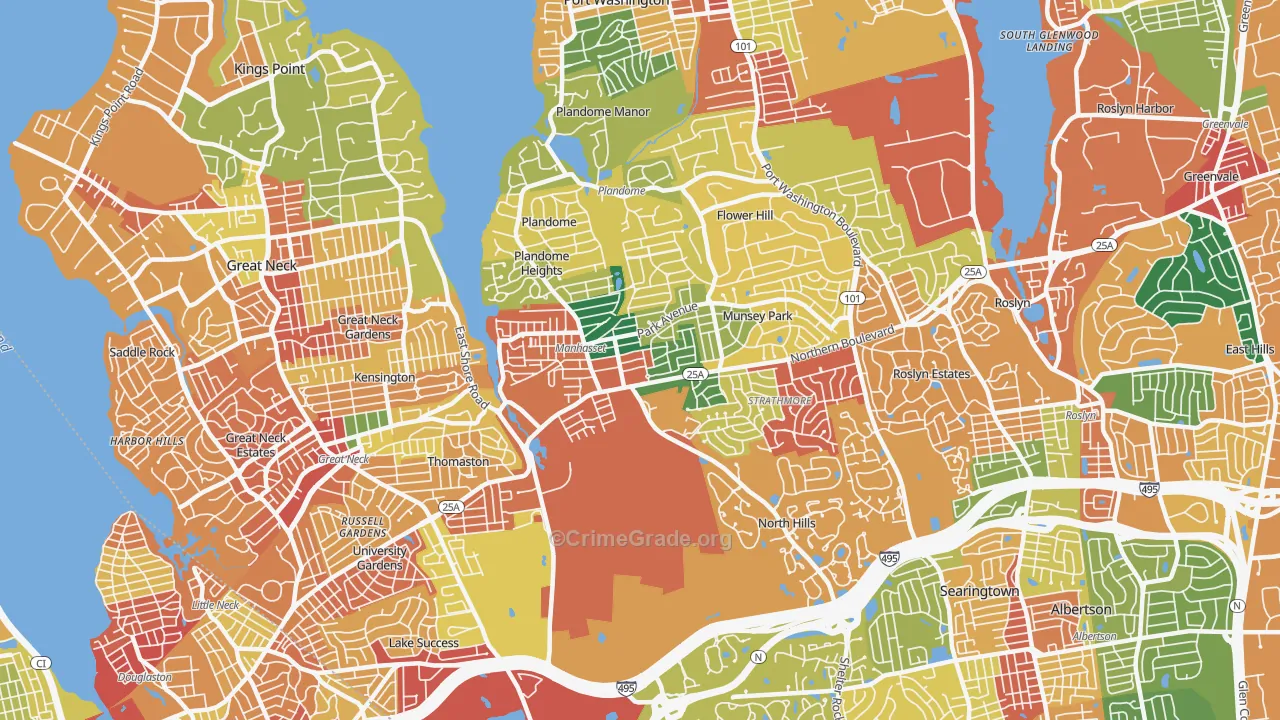 Manhasset, NY Map of Theft Rates