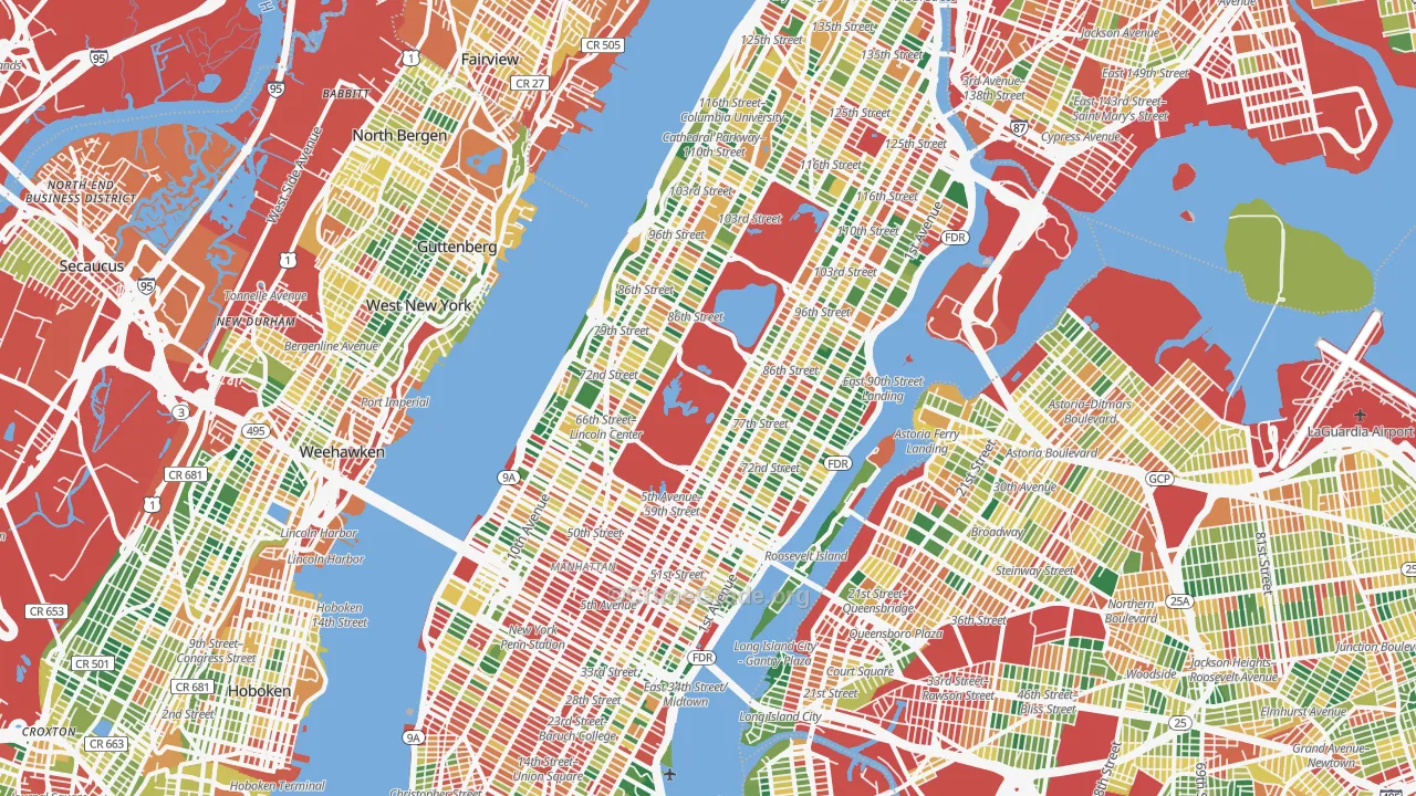 Manhattan, NY Map of Theft Rates