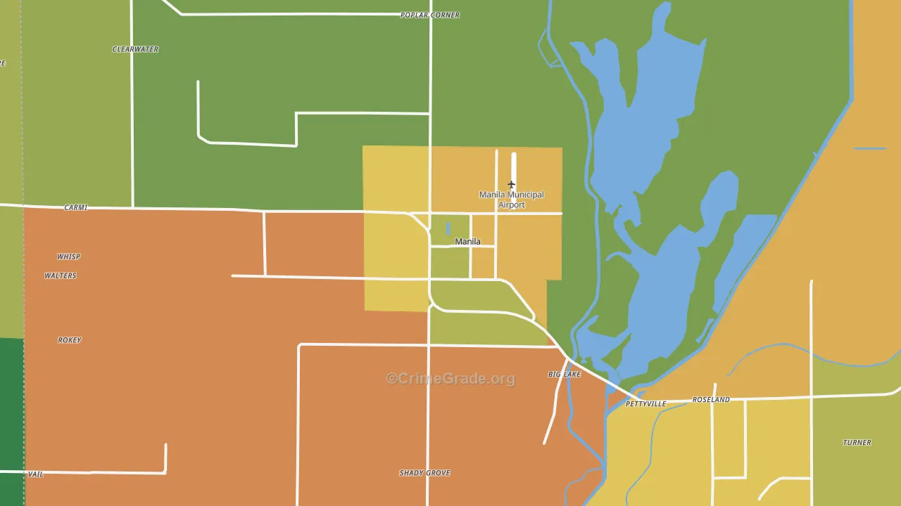 Manila, AR Map of Theft Rates