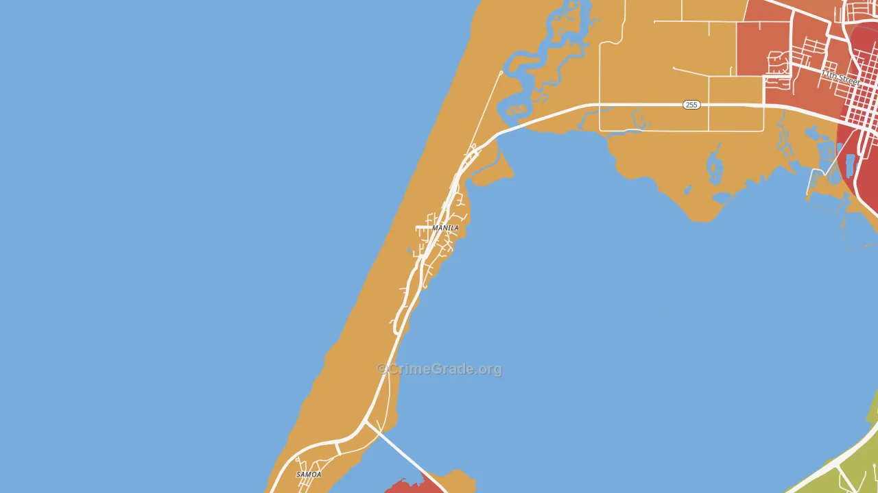 Manila, CA Map of Theft Rates