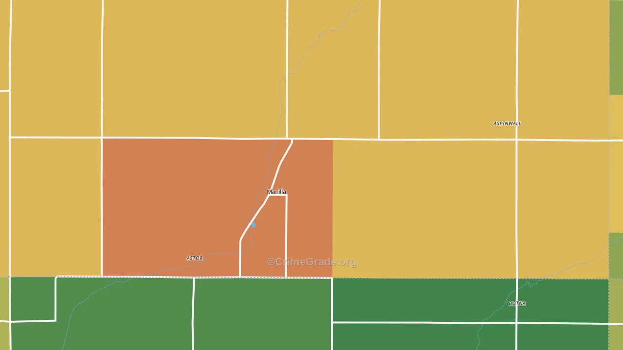 Manilla, IA Map of Theft Rates