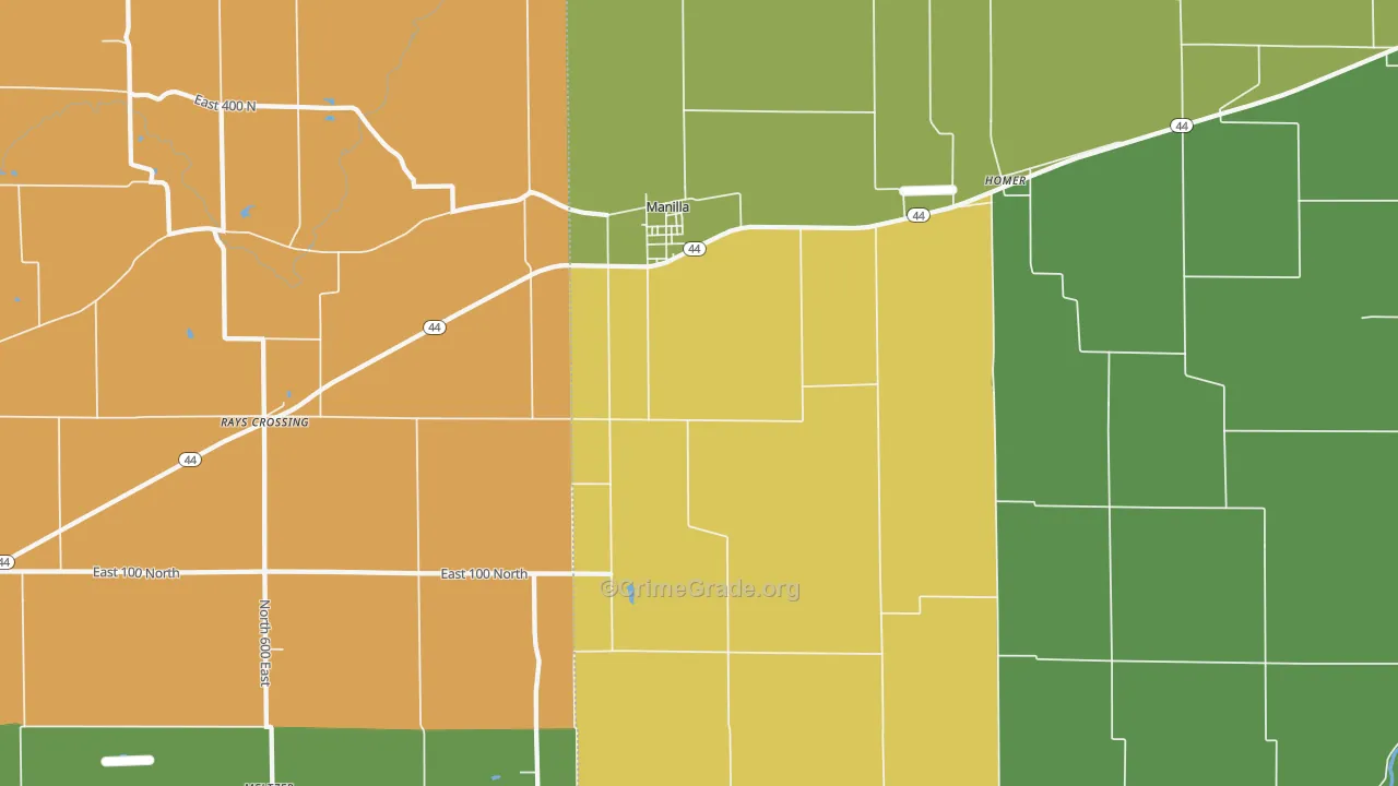 Manilla, IN Map of Theft Rates