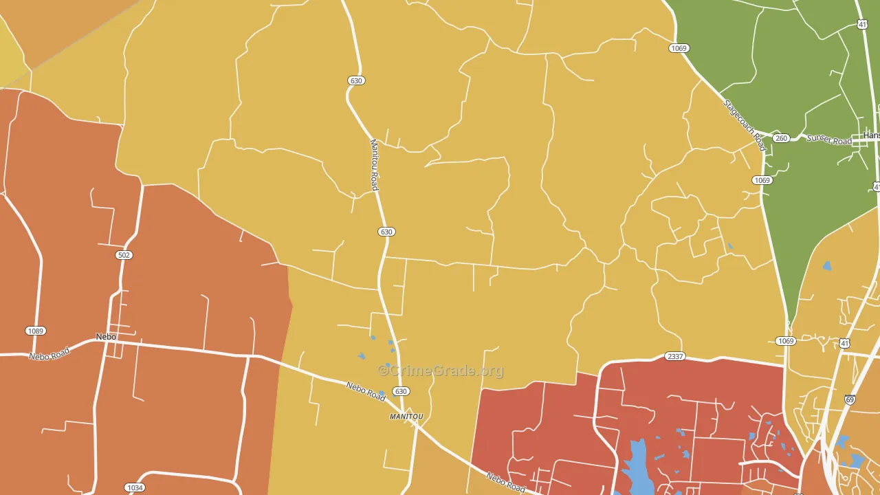 Manitou, KY Map of Theft Rates
