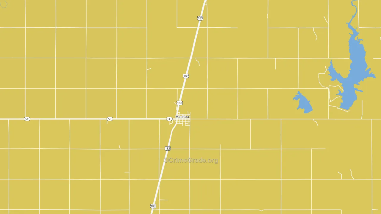 Manitou, OK Map of Theft Rates