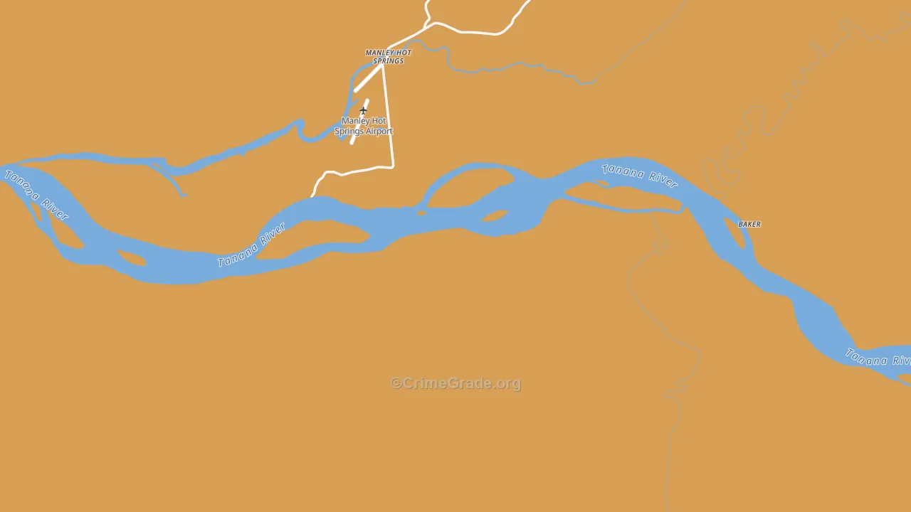 Manley Hot Springs, AK Map of Theft Rates