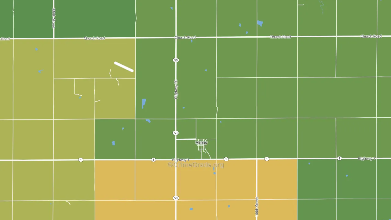 Manley, NE Map of Theft Rates