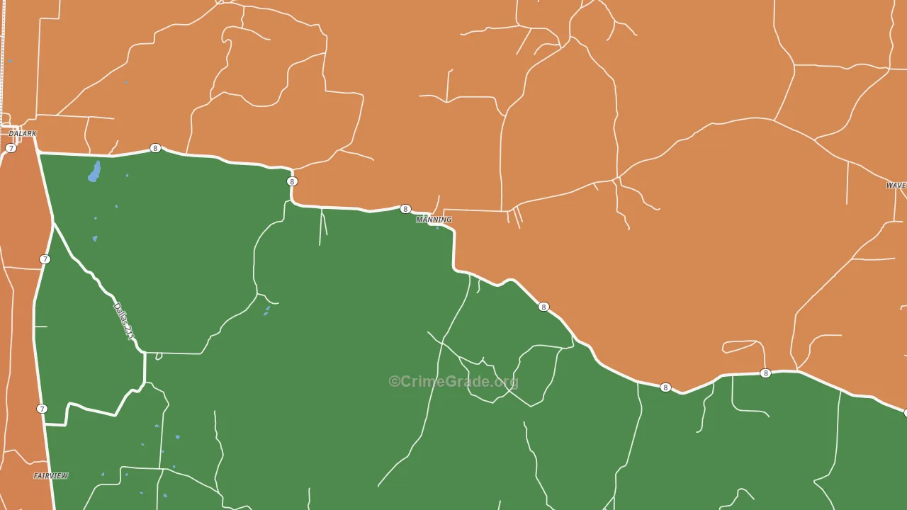 Manning, AR Map of Theft Rates