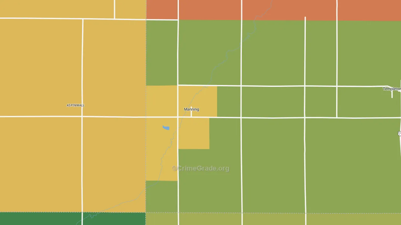 Manning, IA Map of Theft Rates