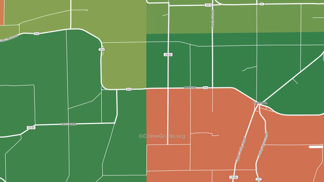 Manning, NY Map of Theft Rates