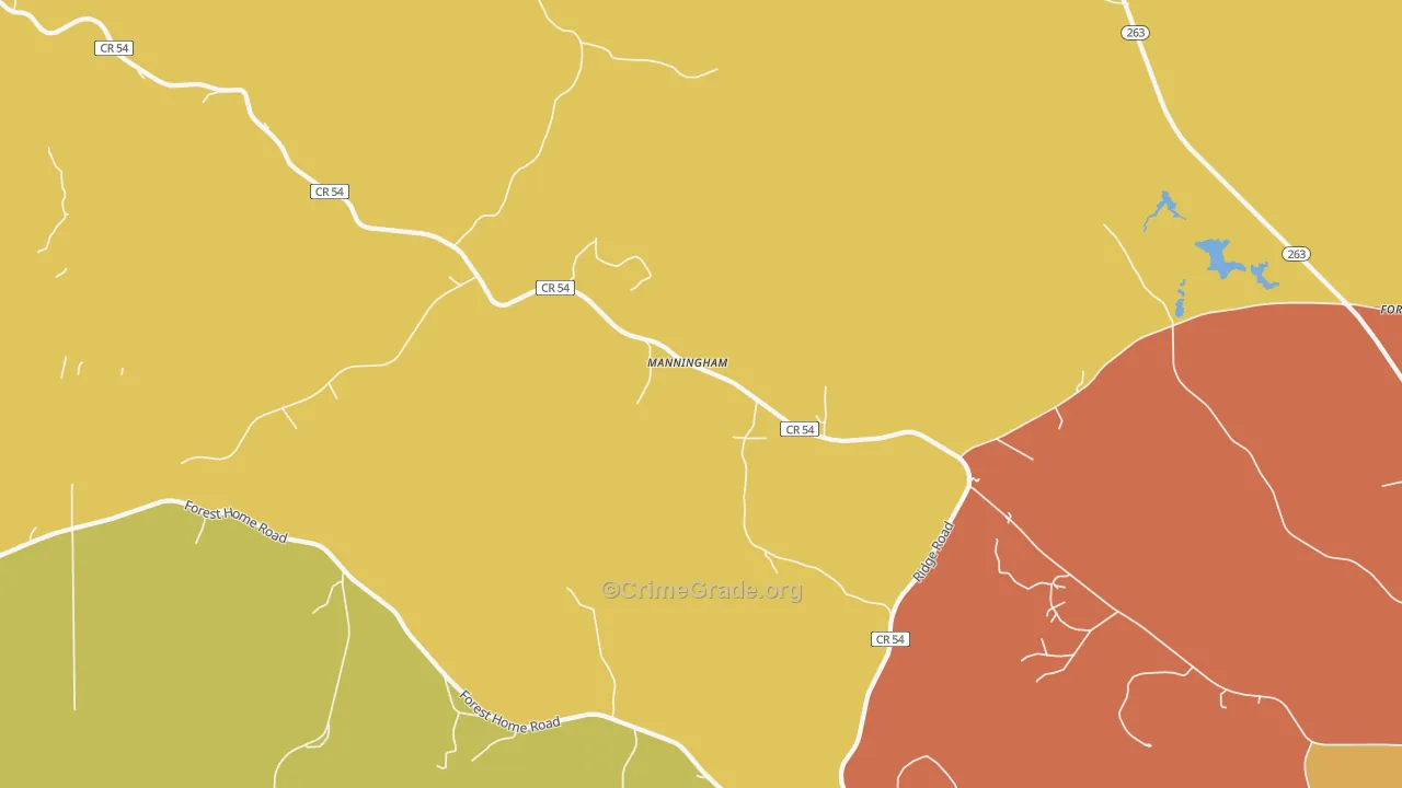 Manningham, AL Map of Theft Rates