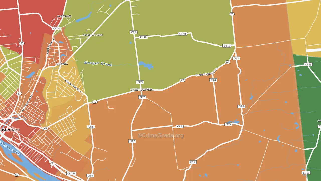 Manny Corners, NY Map of Theft Rates