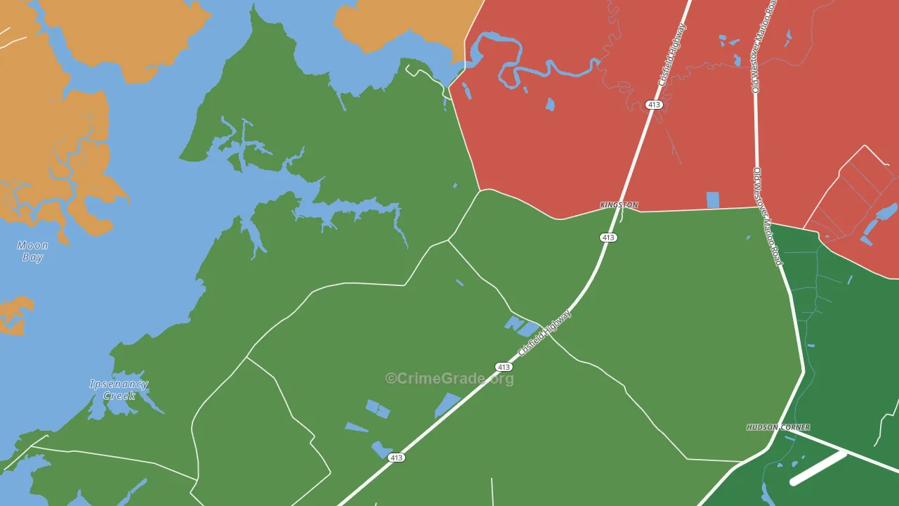 Manokin, MD Map of Theft Rates