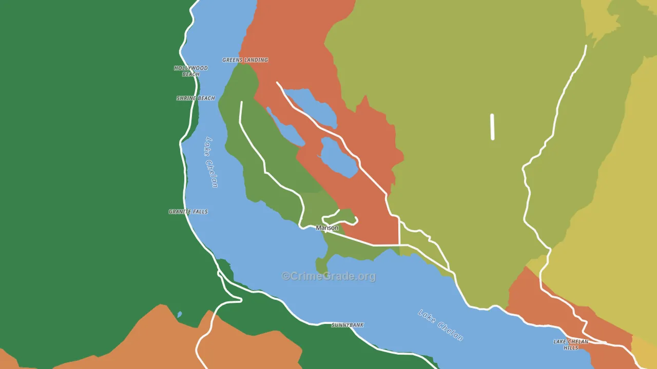 Manson, WA Map of Theft Rates