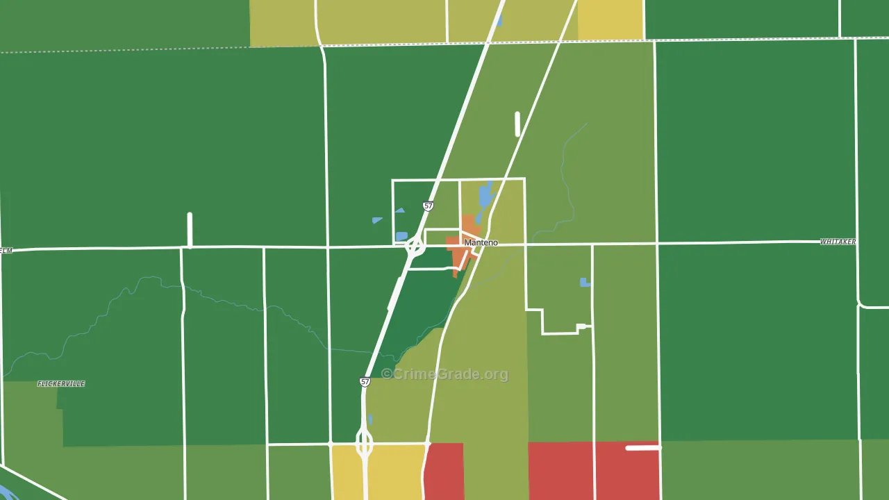 Manteno, IL Map of Theft Rates