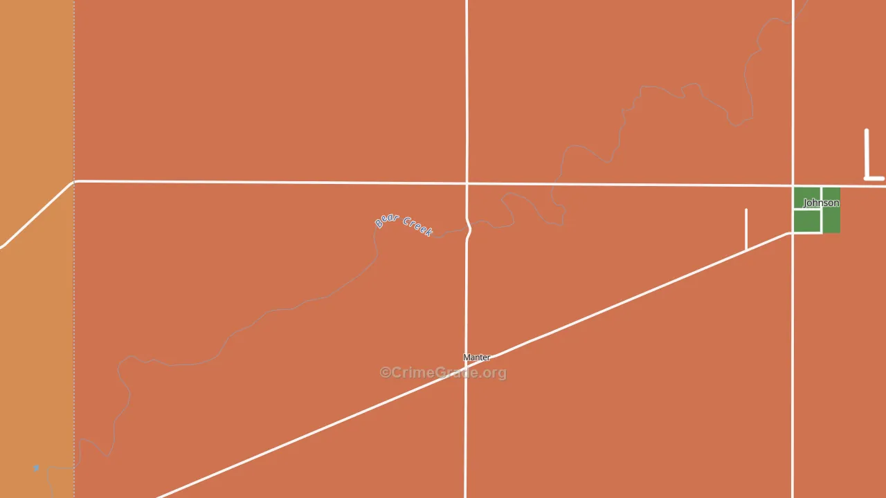 Manter, KS Map of Theft Rates