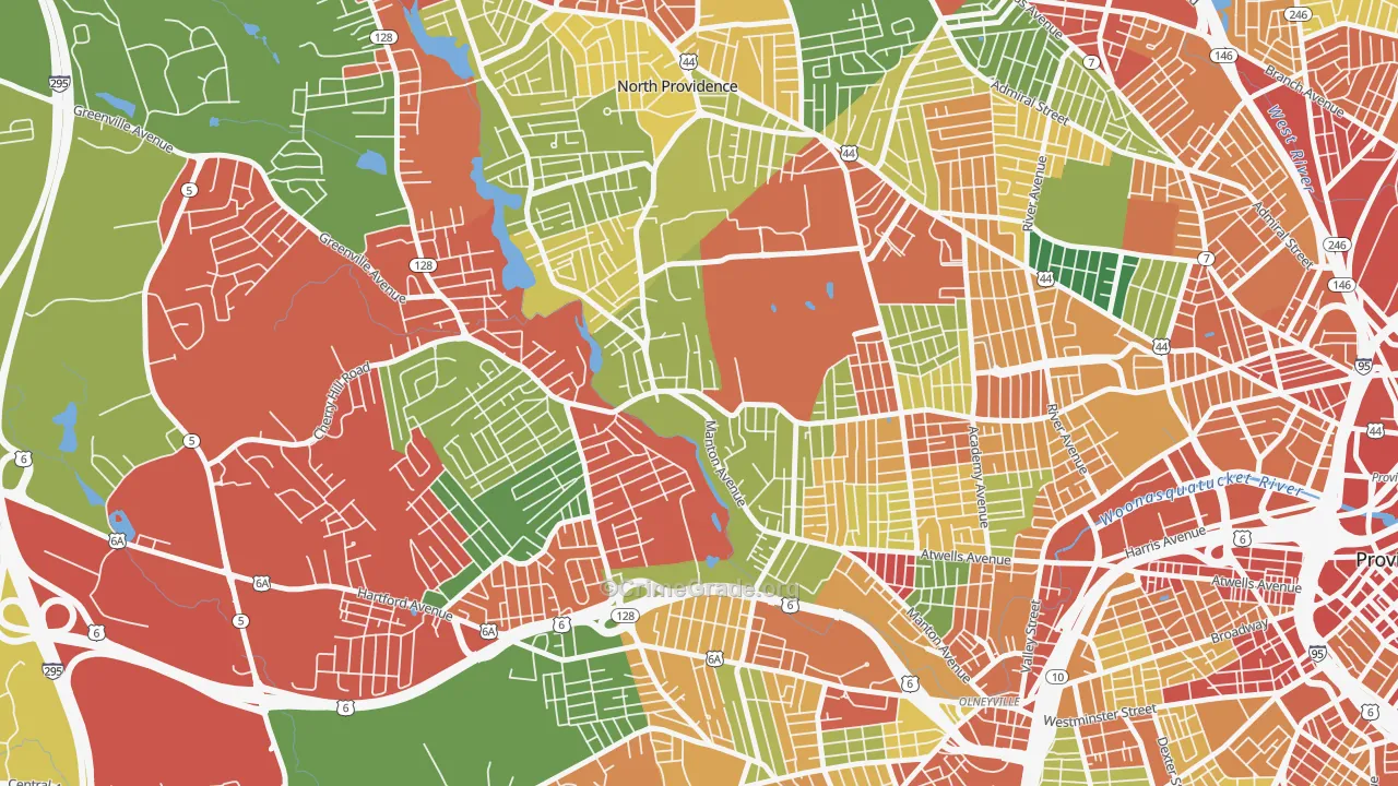 Manton, Providence, RI Map of Theft Rates
