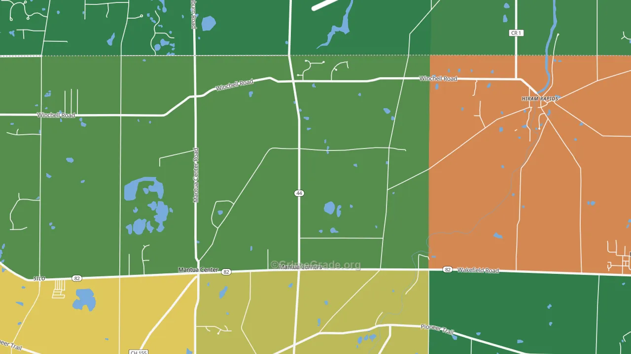 Mantua Corners, OH Map of Theft Rates