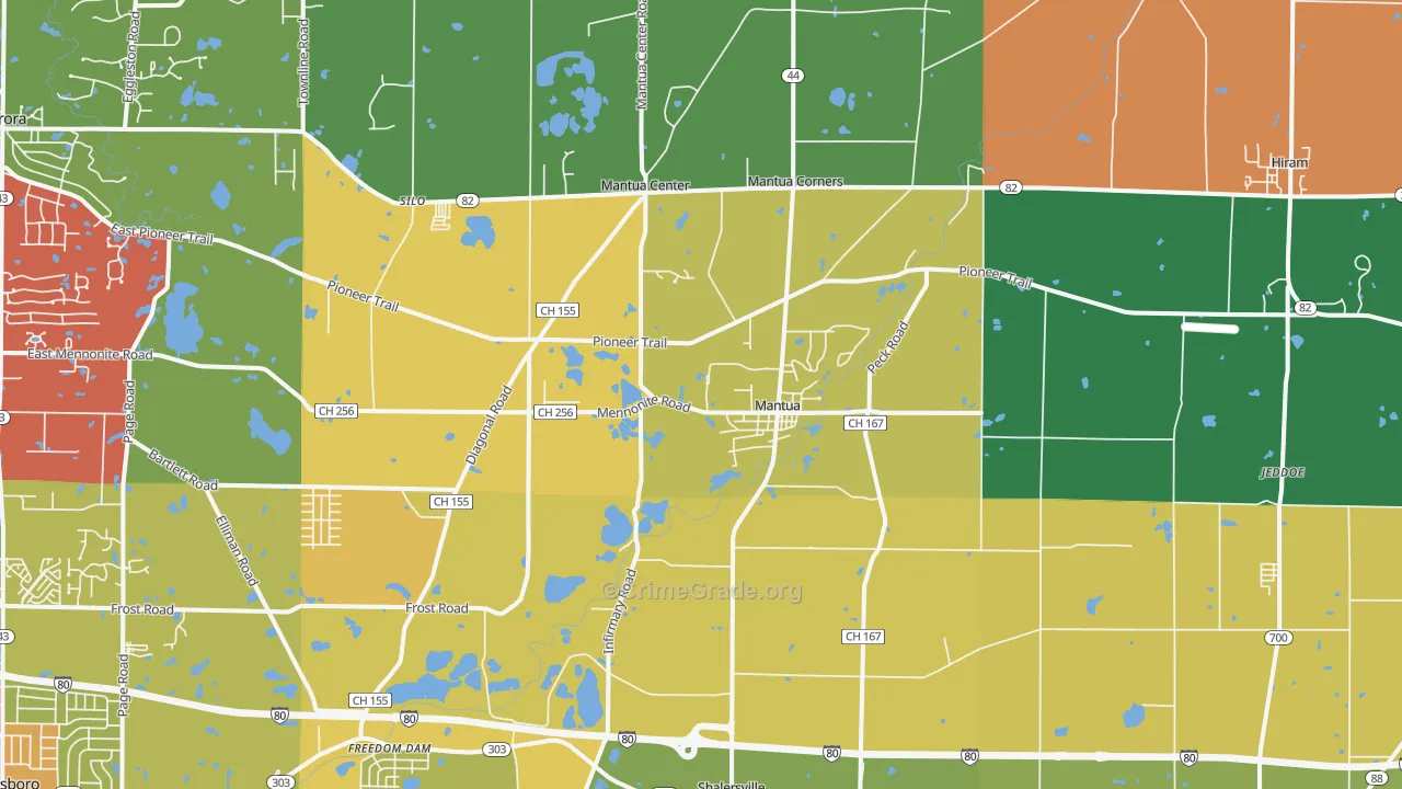 Mantua, OH Map of Theft Rates