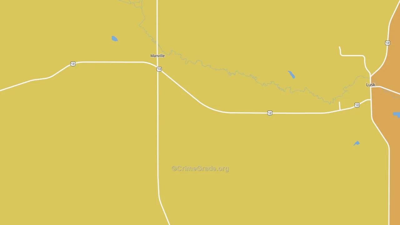 Manville, WY Map of Theft Rates
