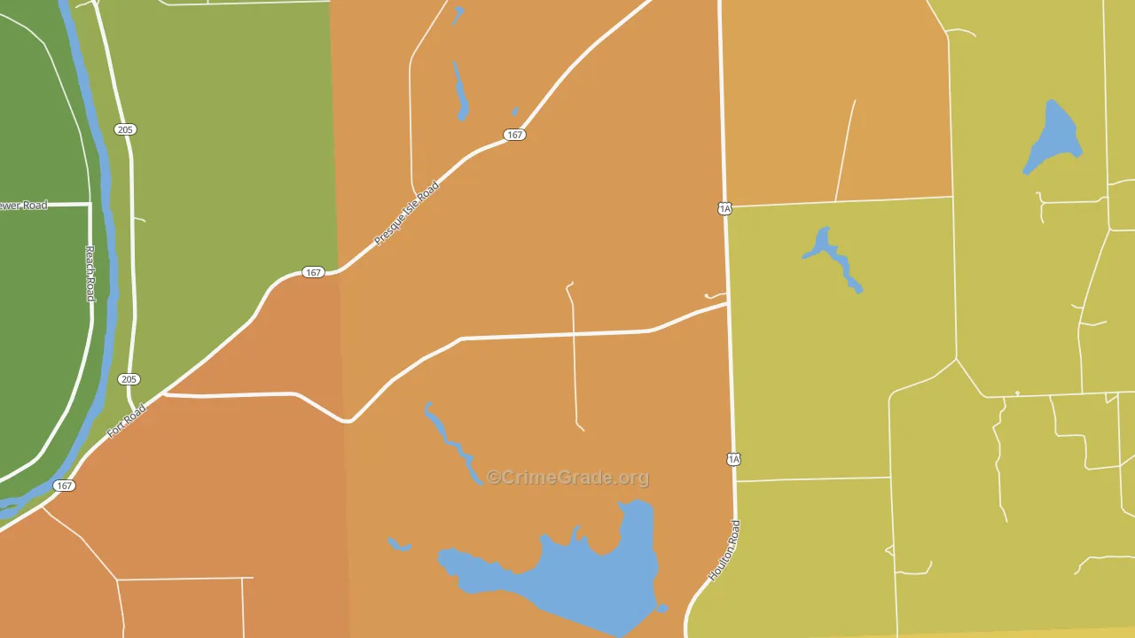 Maple Grove, ME Map of Theft Rates