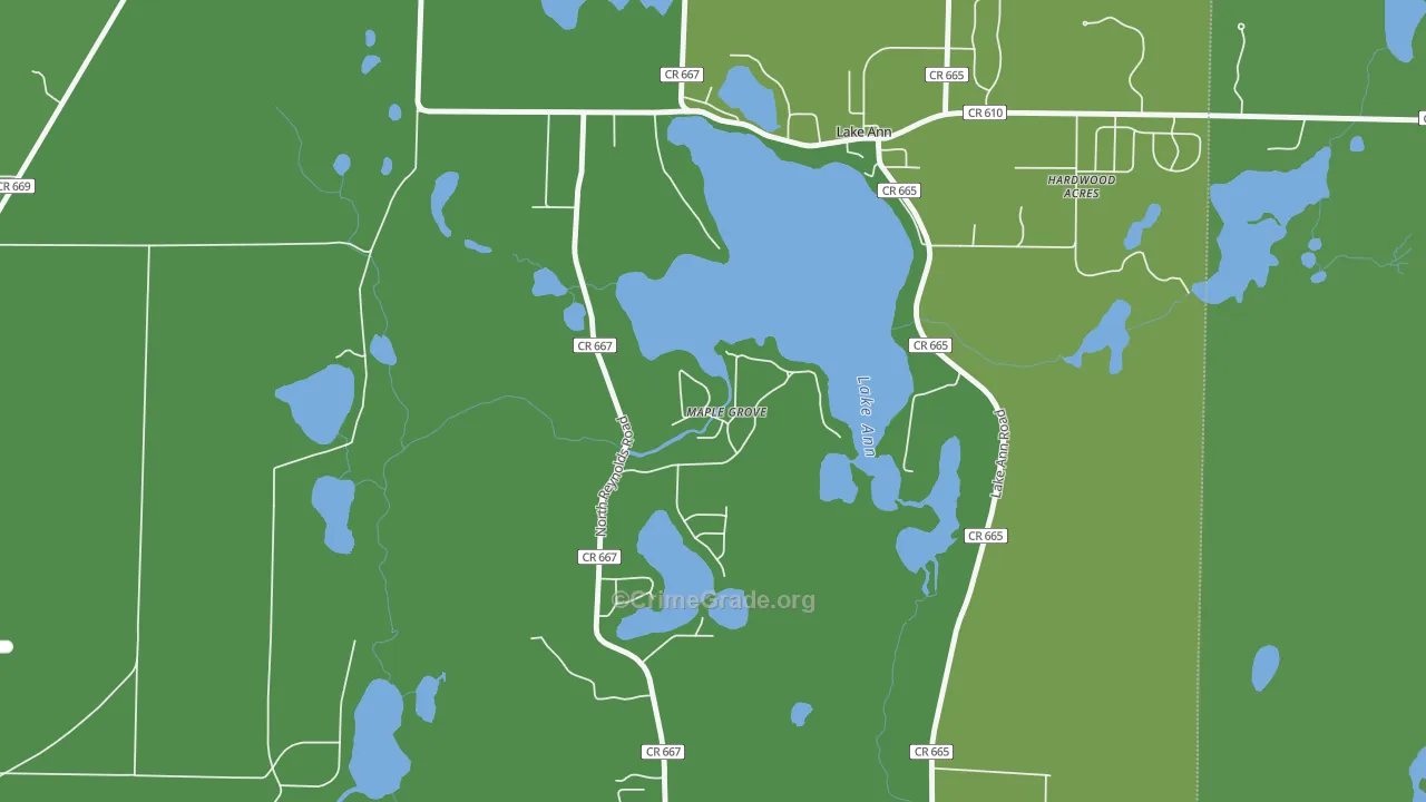 Maple Grove, MI Map of Theft Rates