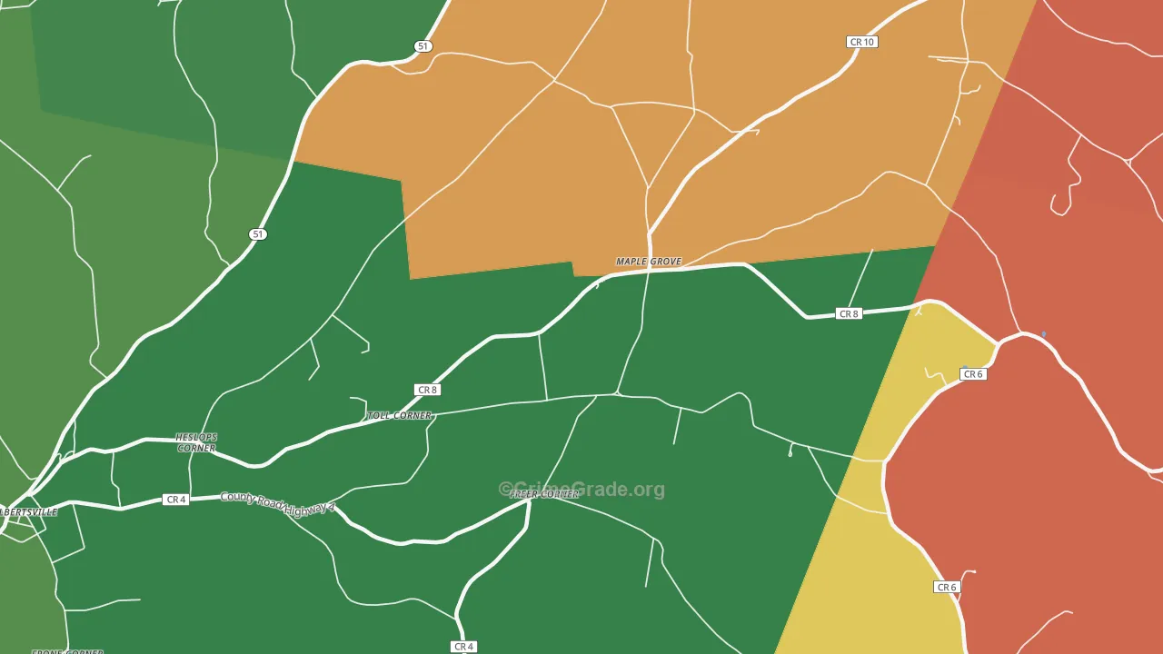 Maple Grove, NY Map of Theft Rates