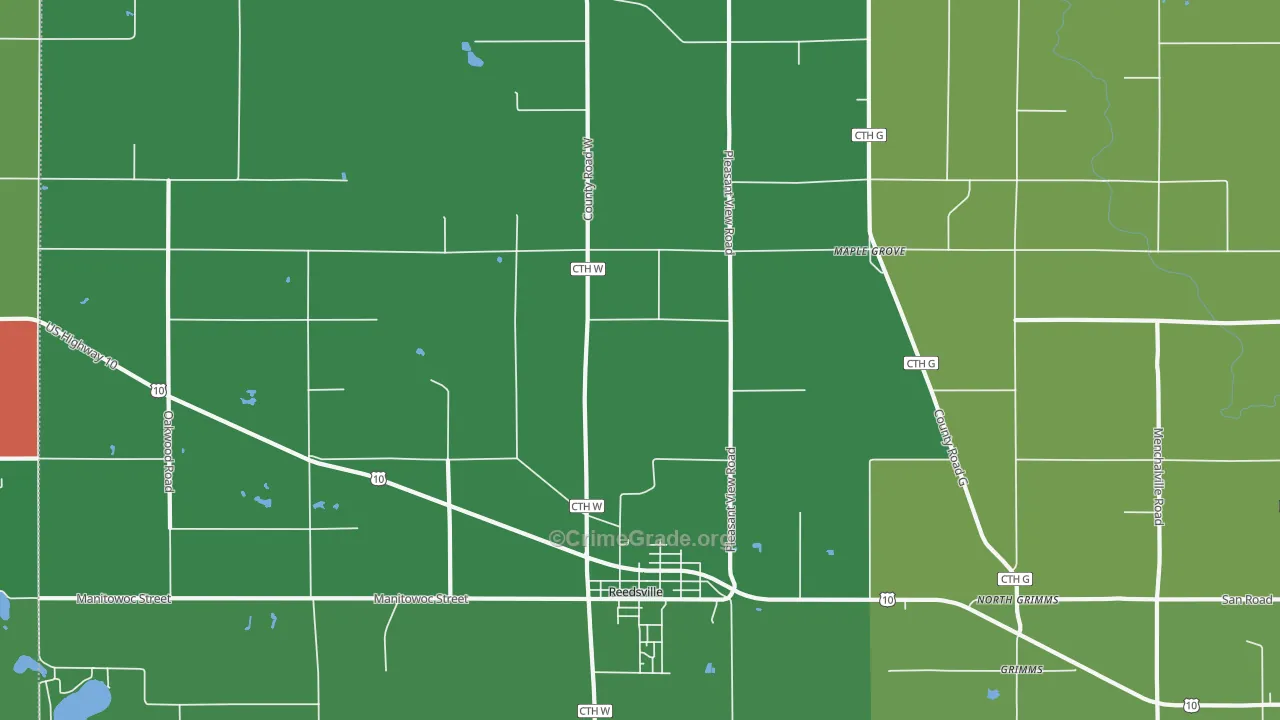 Maple Grove, WI Map of Theft Rates
